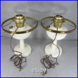 2 Aladdin Alacite Lincoln Drape Electrified Oil Lamps