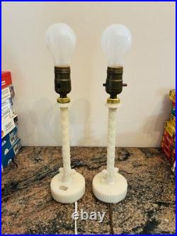 2 Aladdin Alacite Uranium White Glass Table Lamps GLOWS Original 12 2 Aladdin Alacite Uranium White Glass Table Lamps GLOWS Original 12