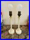 2 Aladdin Alacite Uranium White Glass Table Lamps GLOWS Original 12