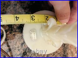 2 Aladdin Alacite Uranium White Glass Table Lamps GLOWS Original 12