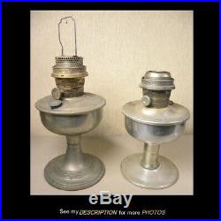 2 Antique Aladdin Kerosene Lamp Base Treasure Lamp and Aluminum Base