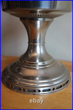 (2) Two Vintage Aladdin No 12 Kerosene Lamps Nickel Plated Oil Lamp with Chimney (2) Two Vintage Aladdin No 12 Kerosene Lamps Nickel Plated Oil Lamp with Chimney