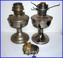 2 Vintage Aladdin Kerosine Lamps Nickel USA 12 / Chrome English 21C
