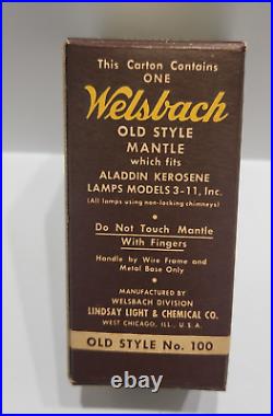(2) Welsbach Kerosene Mantle Old Style No. 100 Fits Aladdin Lamp Models 3-11 NOS