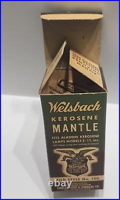 (2) Welsbach Kerosene Mantle Old Style No. 100 Fits Aladdin Lamp Models 3-11 NOS