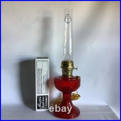 2003 Aladdin Ruby Red Short Lincoln Drape Electric Table Lamp WORKS