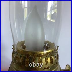 2003 Aladdin Ruby Red Short Lincoln Drape Electric Table Lamp WORKS