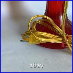 2003 Aladdin Ruby Red Short Lincoln Drape Electric Table Lamp WORKS