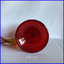 2003 Aladdin Ruby Red Short Lincoln Drape Electric Table Lamp WORKS