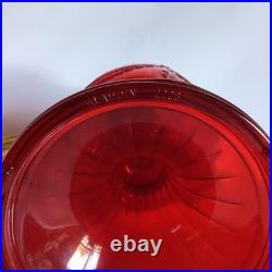 2003 Aladdin Ruby Red Short Lincoln Drape Electric Table Lamp WORKS