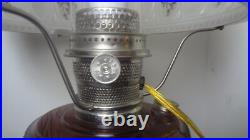 2004 ALADDIN amethyst LINCOLN DRAPE electrified OIL LAMP COMPLETE M752 SHADE