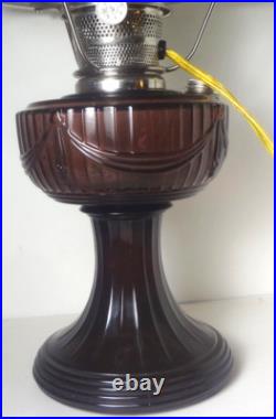 2004 ALADDIN amethyst LINCOLN DRAPE electrified OIL LAMP COMPLETE M752 SHADE