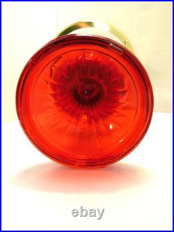 2011 ALADDIN RED SHORT LINCOLN DRAPE OIL LAMP w CADMIUM GLOW CHIMNEY & SHADE