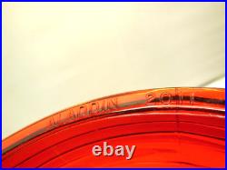 2011 ALADDIN RED SHORT LINCOLN DRAPE OIL LAMP w CADMIUM GLOW CHIMNEY & SHADE