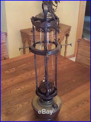 23 ANTIQUE ORNATE VICTORIAN HANGING ALADDIN KEROSENE GAS LAMP LANTERN NO. 12