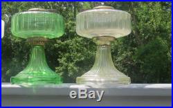 3 ALADDIN CORINTHIAN ANTIQUE CLEAR GREEN WHITE MOONSTONE CLEAR LAMPS