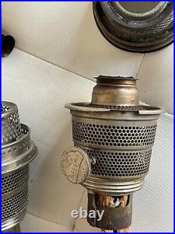 (3) Aladdin Model B Oil Kerosene Nickel Lamp Burners