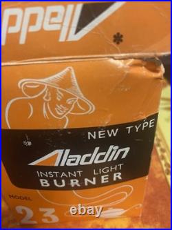 3 Antigue Aladdin Light Burners model 23 P-230001 2 Silver 1 Brass In Box