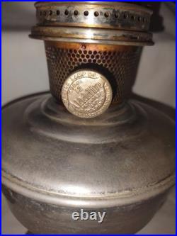 3 Vtg Aladdin Lamps- Nickel Plated Brass Kerosene Oil Lamp Model 11 & 12