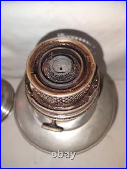 3 Vtg Aladdin Lamps- Nickel Plated Brass Kerosene Oil Lamp Model 11 & 12