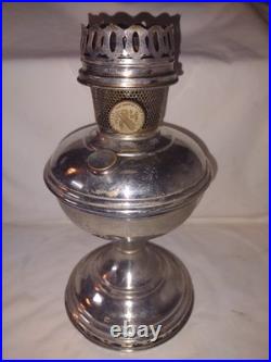 3 Vtg Aladdin Lamps- Nickel Plated Brass Kerosene Oil Lamp Model 11 & 12