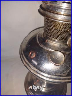 3 Vtg Aladdin Lamps- Nickel Plated Brass Kerosene Oil Lamp Model 11 & 12