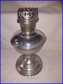 3 Vtg Aladdin Lamps- Nickel Plated Brass Kerosene Oil Lamp Model 11 & 12