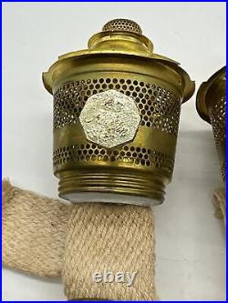 4-OIL LAMP BURNER Bodies Aladdin Kerosene Light Model #23 Brass Antique Vintage