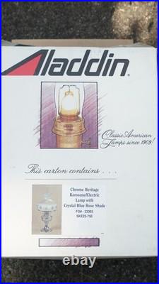 4 Vintage Aladdin Kerosene & Electric Lamp Hand Painted Glass Shade 1990s NOS 23