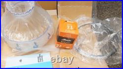 4 Vintage Aladdin Kerosene & Electric Lamp Hand Painted Glass Shade 1990s NOS 23