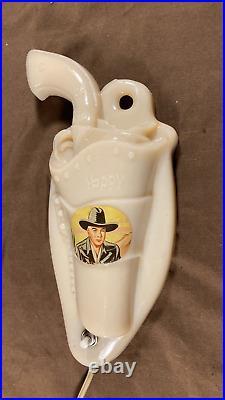 50s Hoppy Hopalong Cassidy Pistol in Holster Night Light Aladdin William Boyd