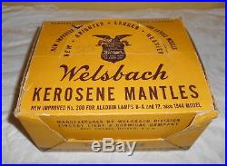 7 Welsbach Aladdin Kerosene Lamp mantles in Original Store Display Box and Wick