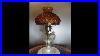 A242 Antique Aladdin Oil Lamp W Amber Glass Shade Grand Shelf Hurricane USA Made