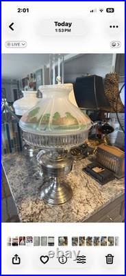 ALADDIN #12 NICKEL LAMP Rare Straight Side Log Cabin Shade 616S Aladdin Chimney