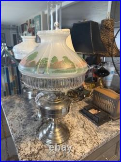 ALADDIN #12 NICKEL LAMP Rare Straight Side Log Cabin Shade 616S Aladdin Chimney