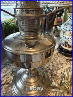 ALADDIN #12 NICKEL LAMP Rare Straight Side Log Cabin Shade 616S Aladdin Chimney