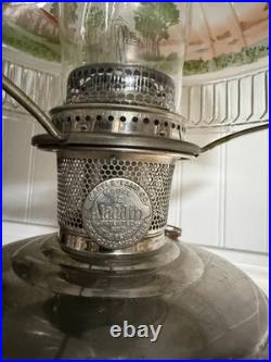 ALADDIN #12 NICKEL LAMP Rare Straight Side Log Cabin Shade 616S Aladdin Chimney