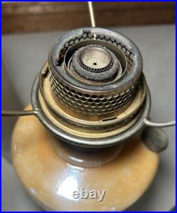 ALADDIN 1948-1953 SIMPLICITY B-27 ALACITE GOLD LUSTRE OIL LAMP With SHADE MODEL B