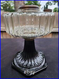 ALADDIN B-104 CORINTHIAN CLEAR FONT BLACK FOOT 1930s MODEL B BURNER & CHIMNEY