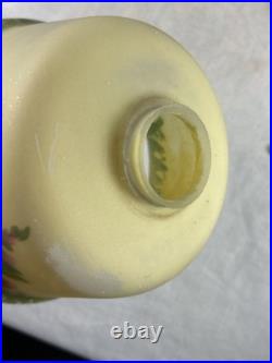 ALADDIN BOUDOIR LAMP with Hammered Arts & Crafts Base & REVERSE PAINTED LILIES