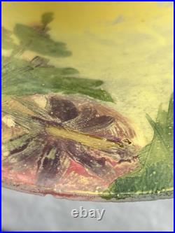 ALADDIN BOUDOIR LAMP with Hammered Arts & Crafts Base & REVERSE PAINTED LILIES