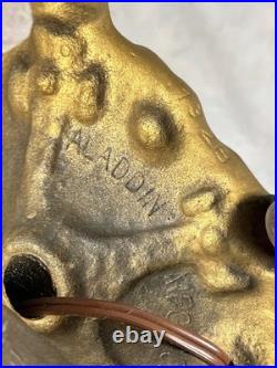 ALADDIN BOUDOIR LAMP with Hammered Arts & Crafts Base & REVERSE PAINTED LILIES