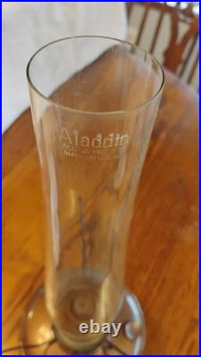 ALADDIN BRASS Model B- NU-TYPE KEROSENE Caboose Lamp With Glass Chimney1933-40s