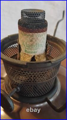 ALADDIN BRASS Model B- NU-TYPE KEROSENE Caboose Lamp With Glass Chimney1933-40s
