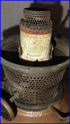 ALADDIN BRASS Model B- NU-TYPE KEROSENE Caboose Lamp With Glass Chimney1933-40s