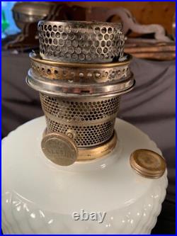 ALADDIN Black & White Quilt pattern Table Lamp Model B-90 B Burner c1937