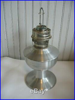 ALADDIN Brushed Aluminum Metal Kerosene Table Oil Lamp with Model 23 Burner