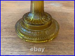 ALADDIN COLONIAL B-106 OIL KEROSENE GLASS AMBER HOBNAIL LAMP With FLORAL SHADE