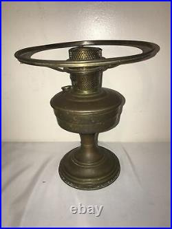 ALADDIN COLONIAL OIL LAMP BRASS, COMPLETE WithCHIMNEY, SHADE & BURNER