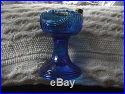 ALADDIN Cobalt Blue Short Lincoln Drape OIL LAMP, Aladdin Kerosene Lamp, NICE